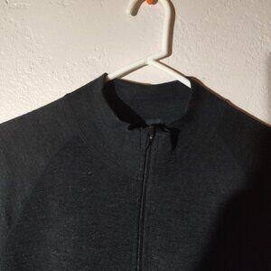 MerinoTech charcoal 1/4 zip women's sweater, wool, XL